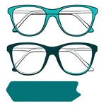 oversized cat's-eye glasses with teal frames image